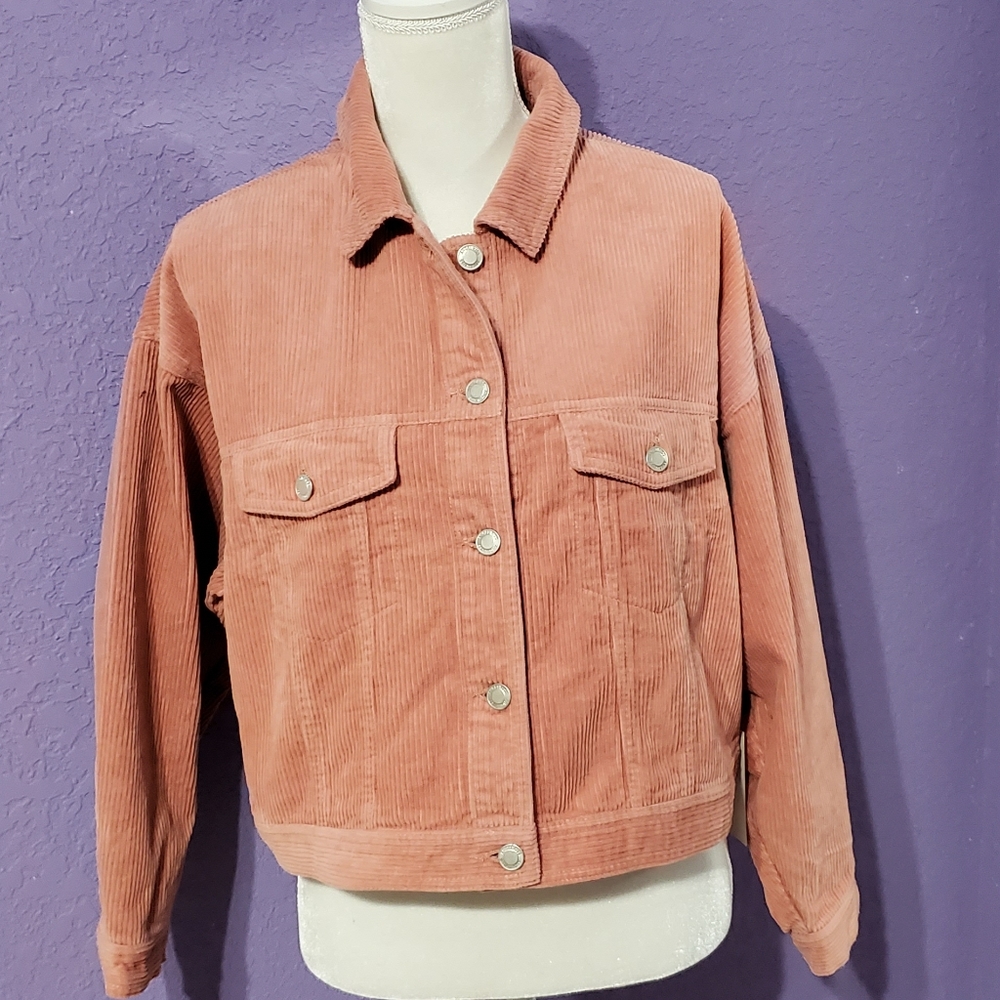 Angel Kiss Mauve Corduroy Oversize Jacket